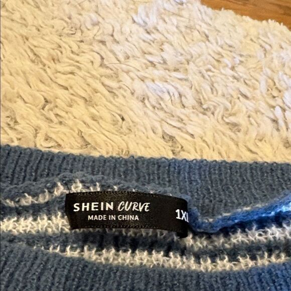SHEIN Blue and White Striped Sweater - Picture 3 of 4